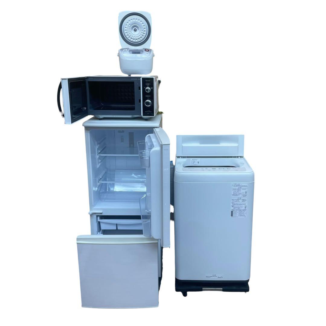 【名古屋市内優先】家電4点セット 冷蔵庫 洗濯機 炊飯器 電子レンジ 北