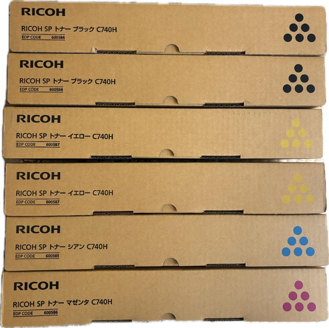 リコー　純正トナー　C740H ブラック　イエロー　マゼンタ　シアン　6本セット
