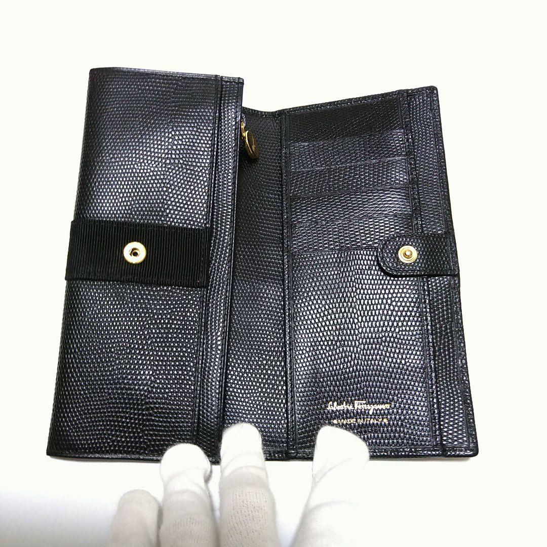 【極美品】Salvatore Ferragamo 長財布 ヴァラリボン ブラック