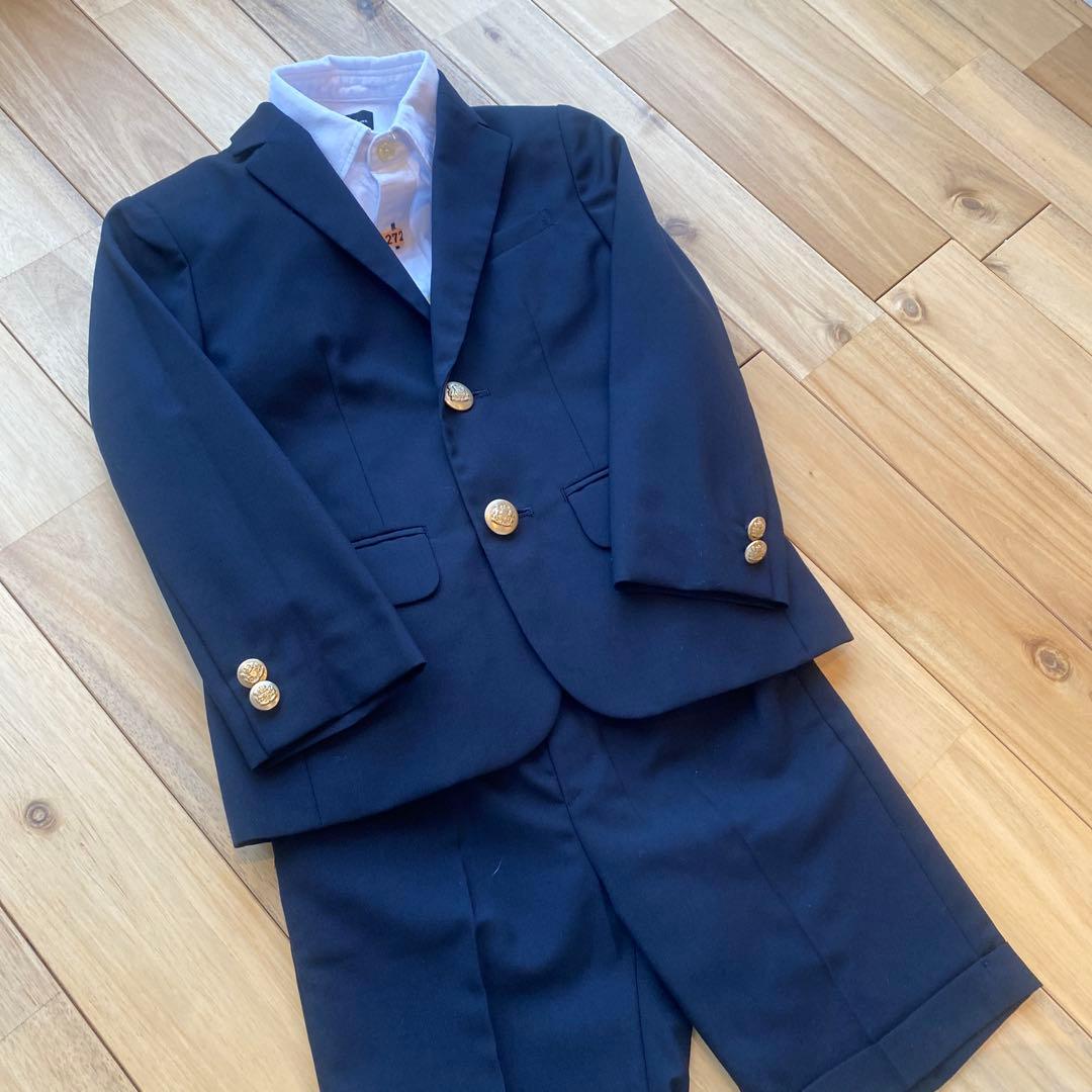 極美品！ネイビー スーツ フォーマル金ボタン付き