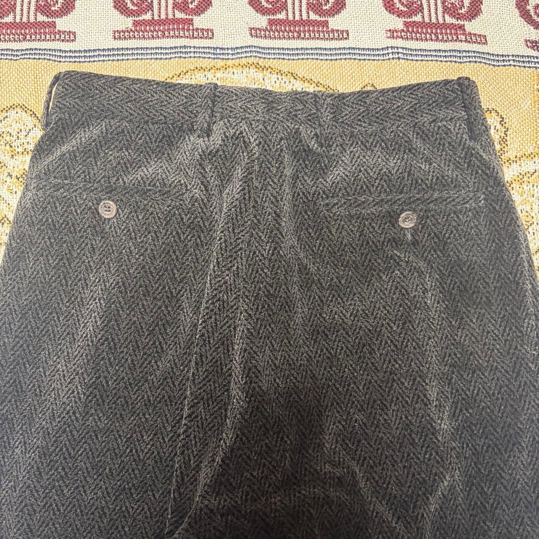 80s ブラックベロア HBT スラックス イタリア製 50s レーヨン ギャバ