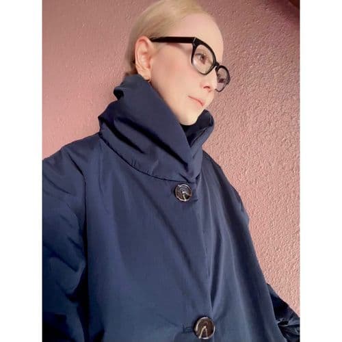 RATAさん作品　ネイビー ボタン付き 中綿入りアウター