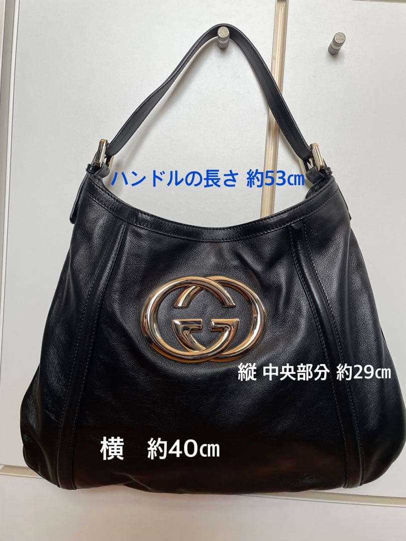 Gucci 本革ブラック ショルダーバッグ