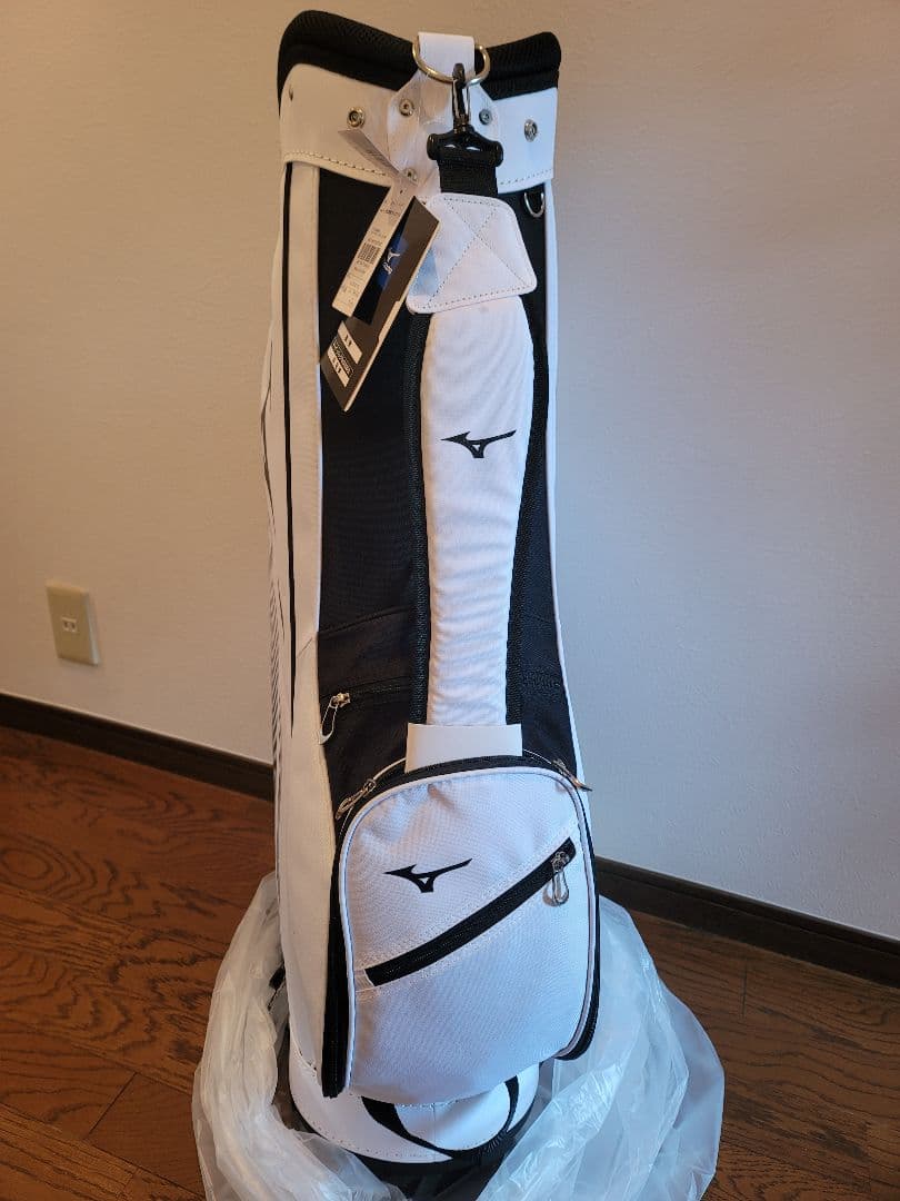 【新品未使用】Mizuno ゴルフバッグ・キャディバッグ ホワイト/ブラック