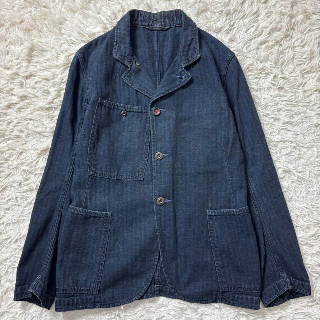 45rpm デニム　テーラードジャケット　インディゴ　アンコン　L相当