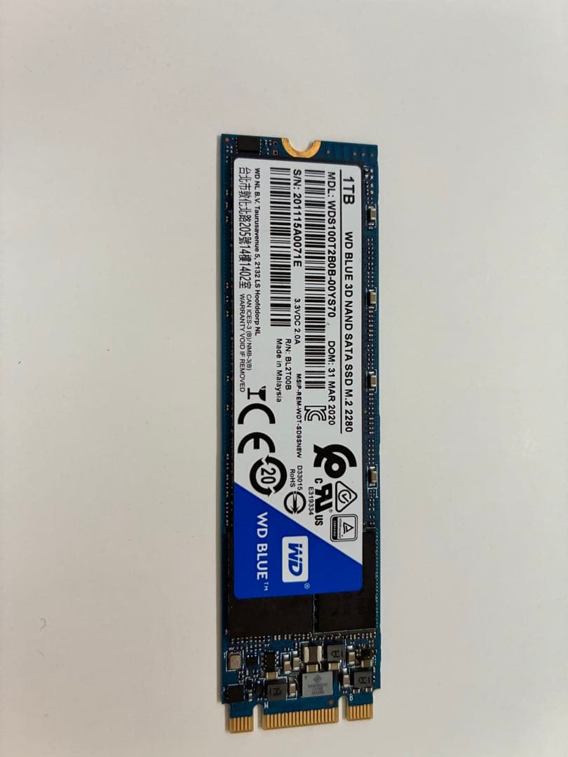 内蔵型SSD WD Blue 3D NAND SATA SSD 1TB
