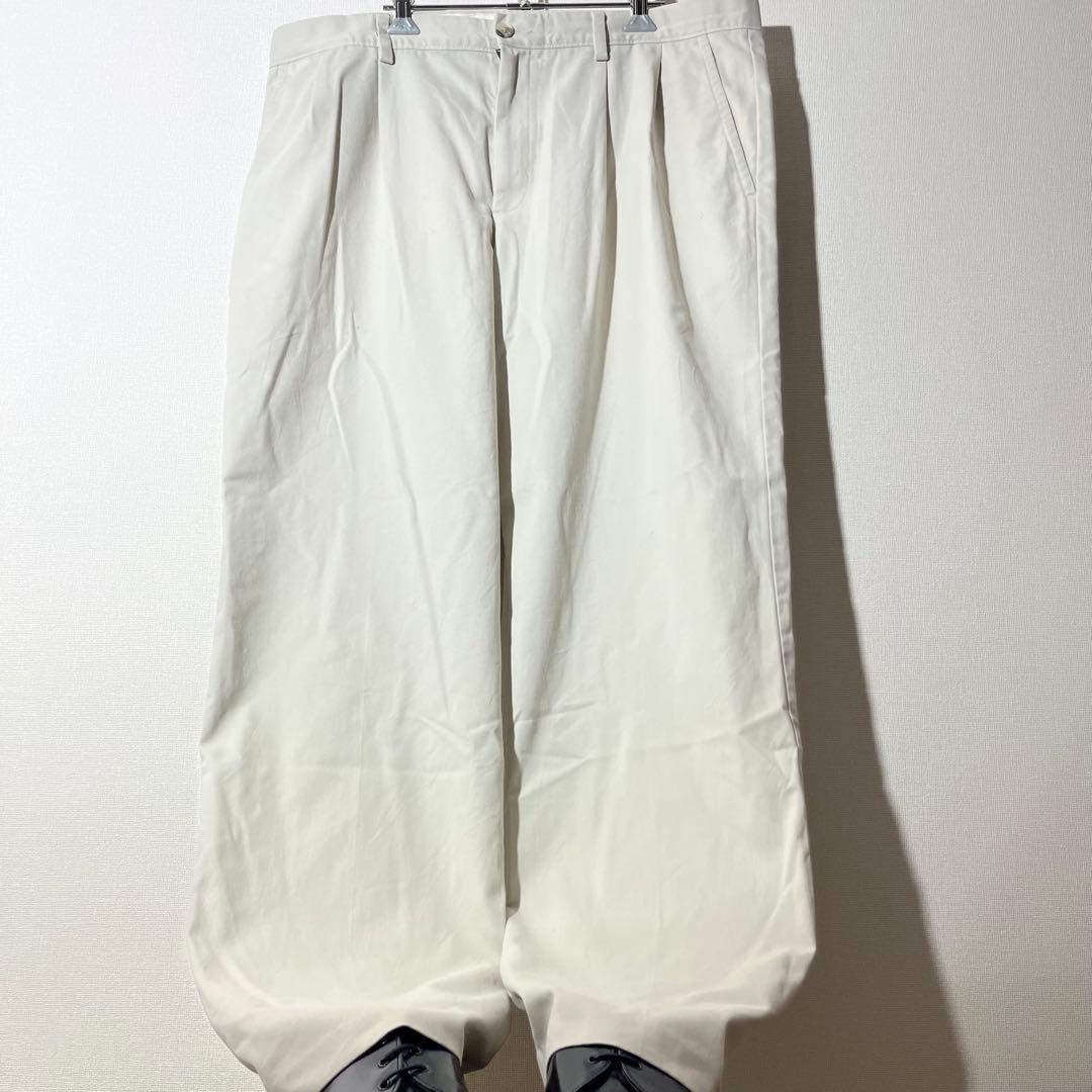 さ*様 Dockers 2タック チノパン オフホワイト W38 ワイド 201