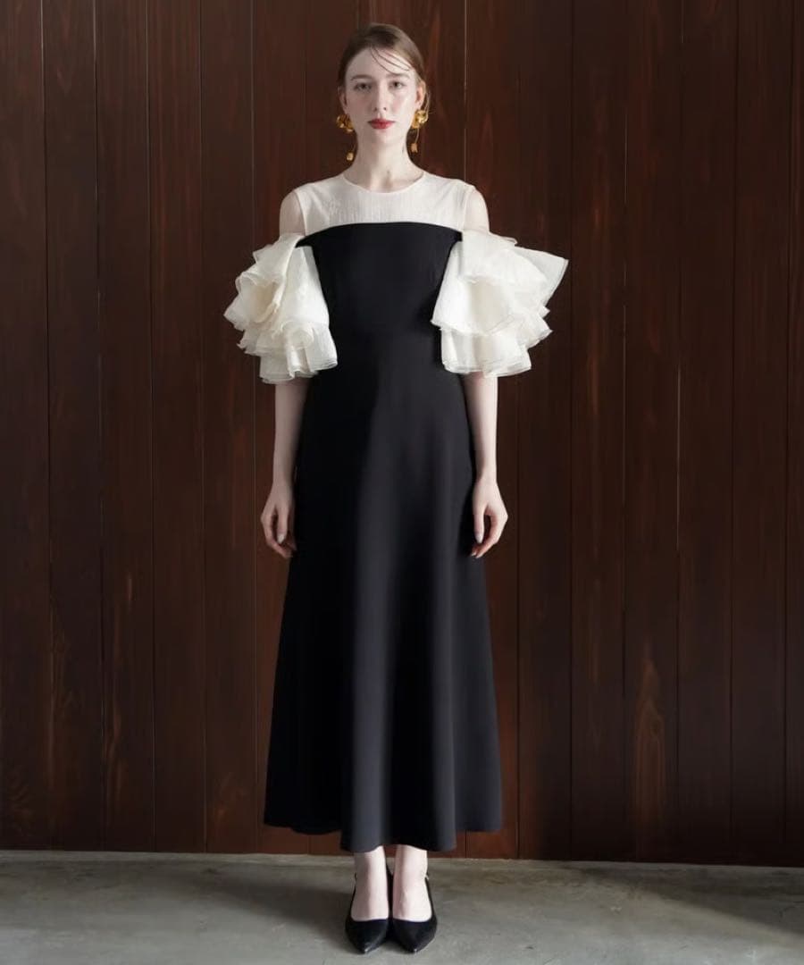 Acka organdy frill dressオケージョンドレス ブラック