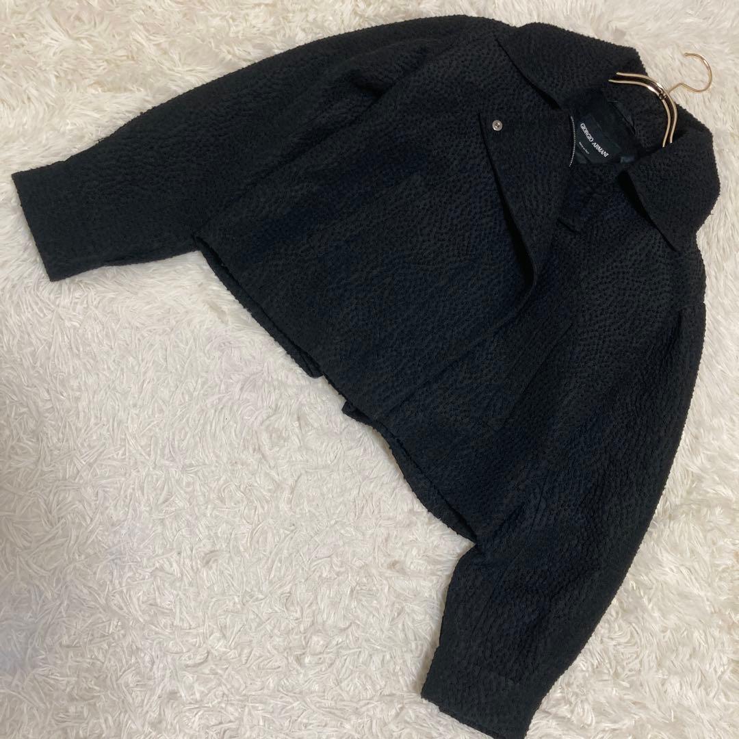 GIORGIO ARMANI ブルゾン ブラック 40 キレイめ オフィス 上品