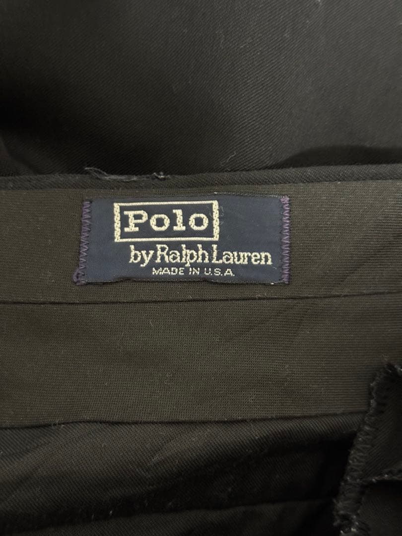 80s ポロラルフローレン ウールギャバジン　スラックス　USA製