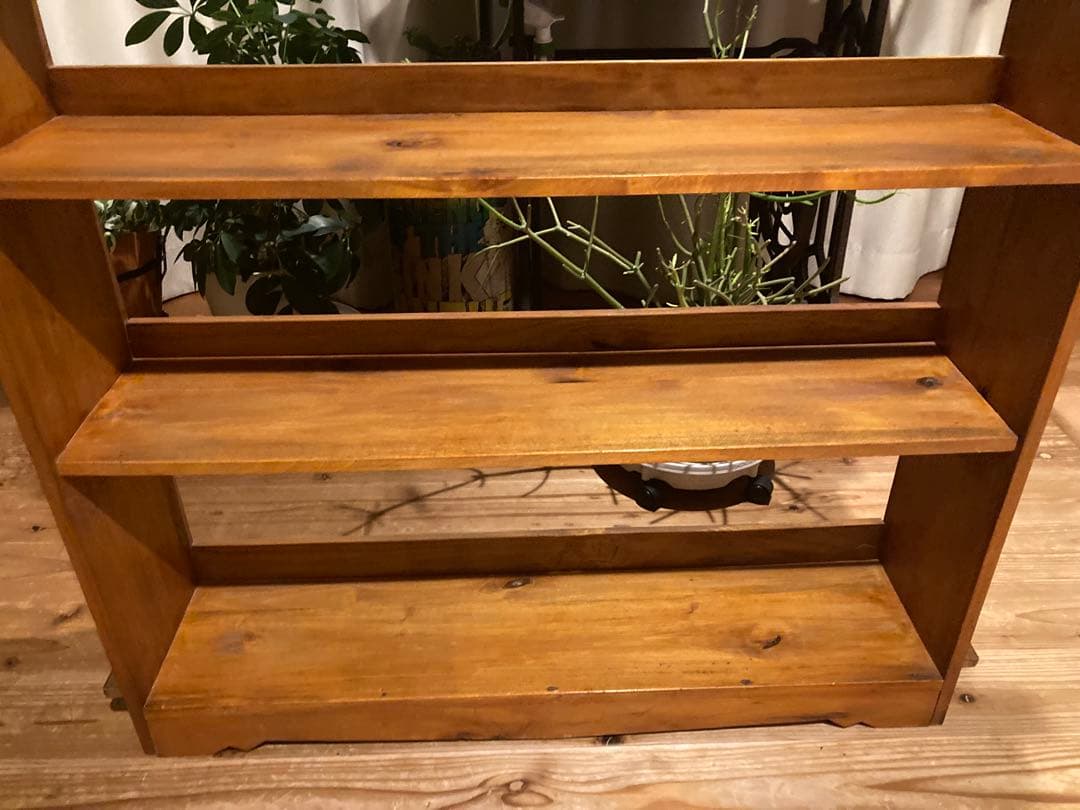 昭和レトロ　木製本棚　くさび式　棚5段　②