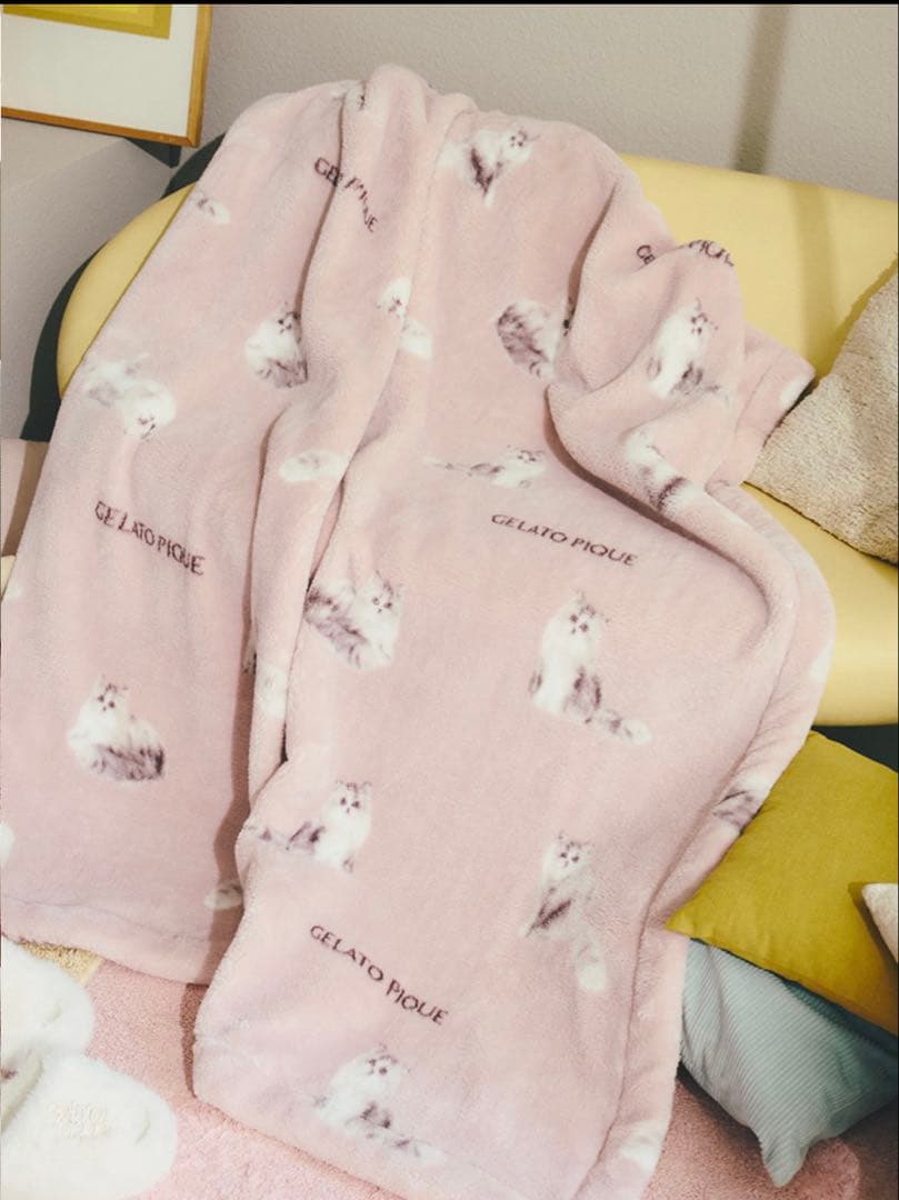 【新品未開封☆】ジェラートピケSleep CAT柄プリント毛布