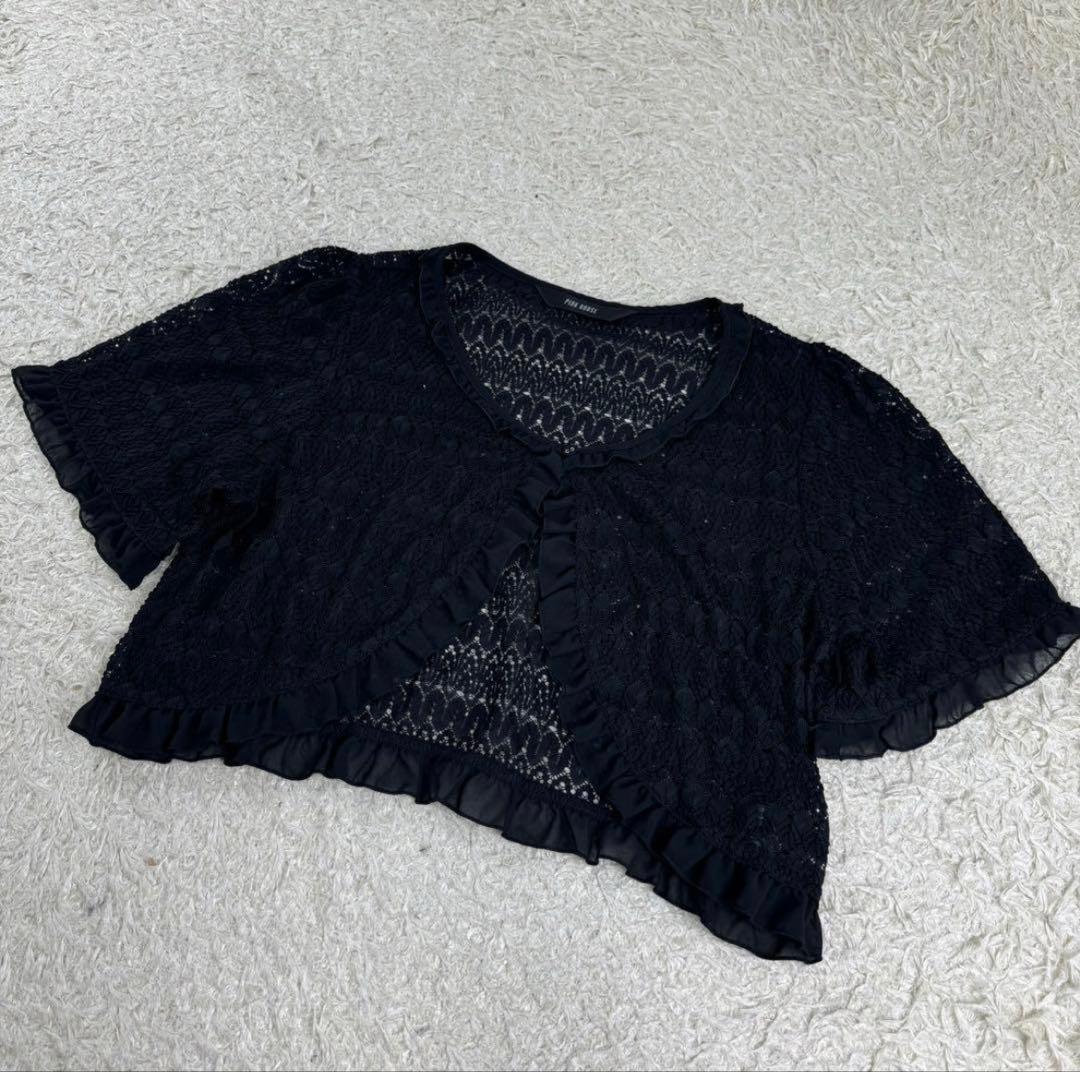 PINK HOUSE ワンピース ボレロカーディガン 総レース ブラック