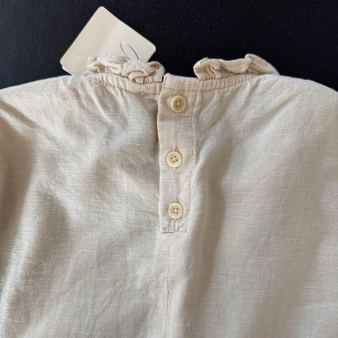 apolina アポリナ 袖刺繍　ブラウス　フリル襟　3-5y