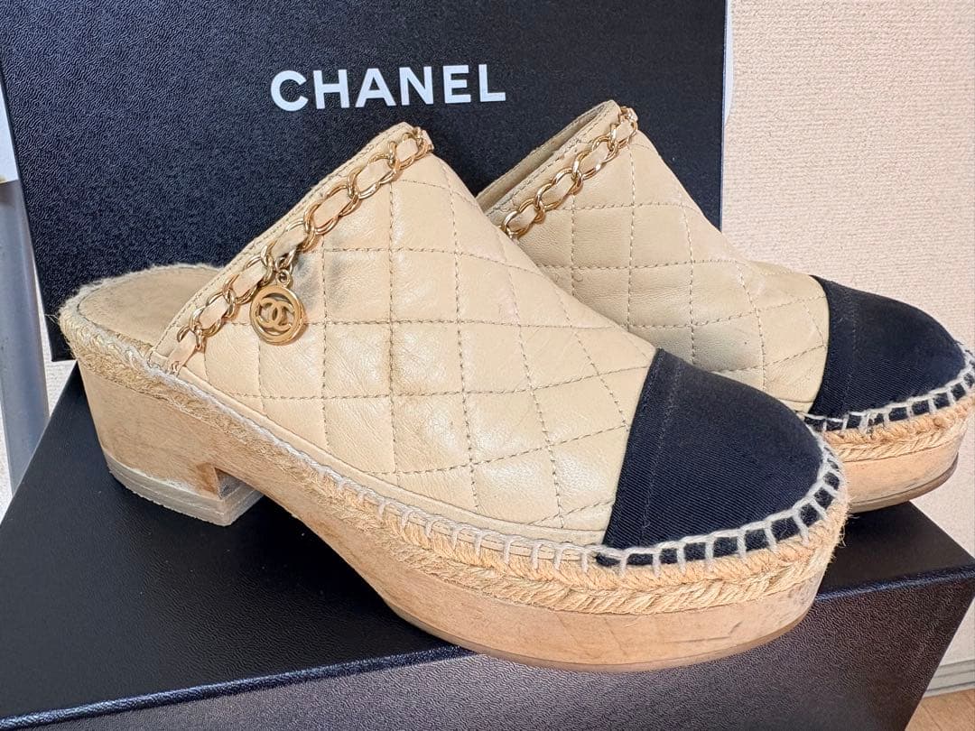 CHANEL マトラッセキルティングエスパドリーユサポ
