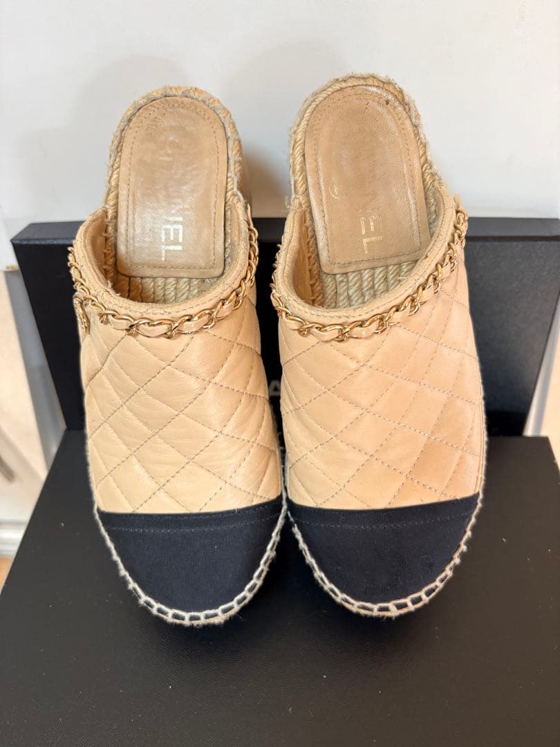 CHANEL マトラッセキルティングエスパドリーユサポ