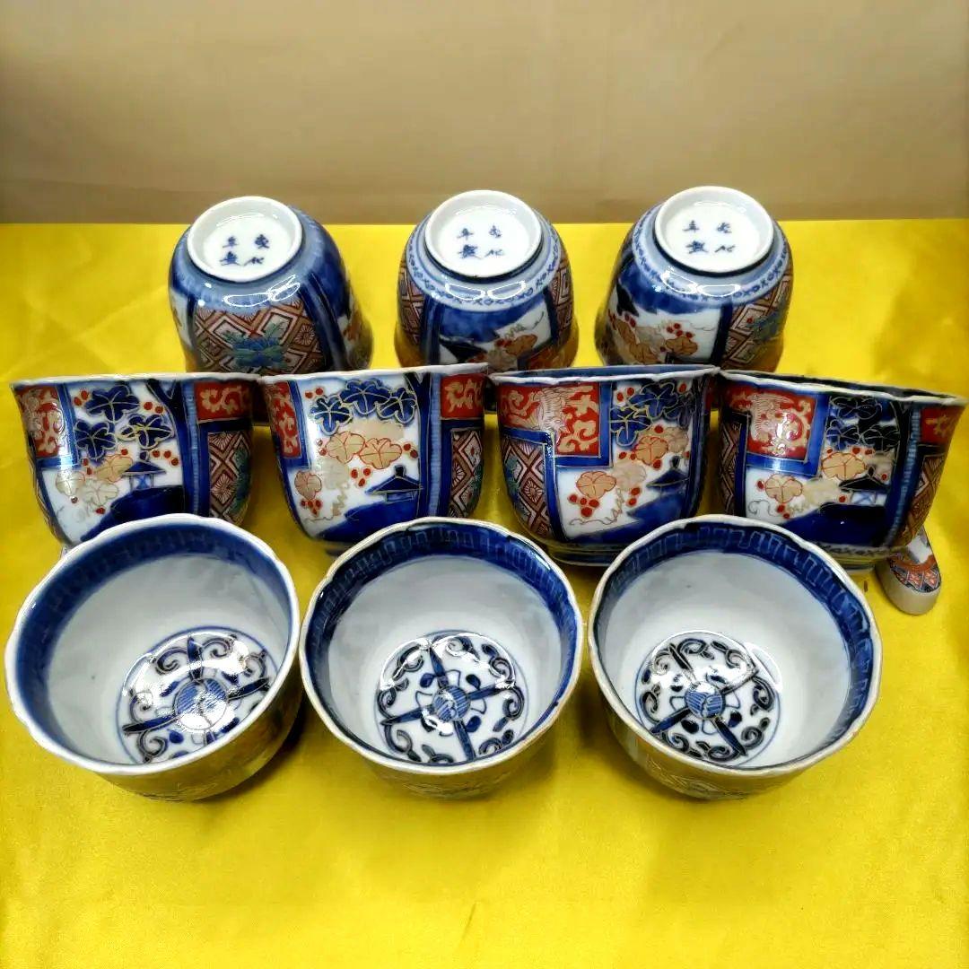 有田焼　伊万里焼　古伊万里　金彩　色絵　向付　蕎麦猪口　小鉢　10客セット