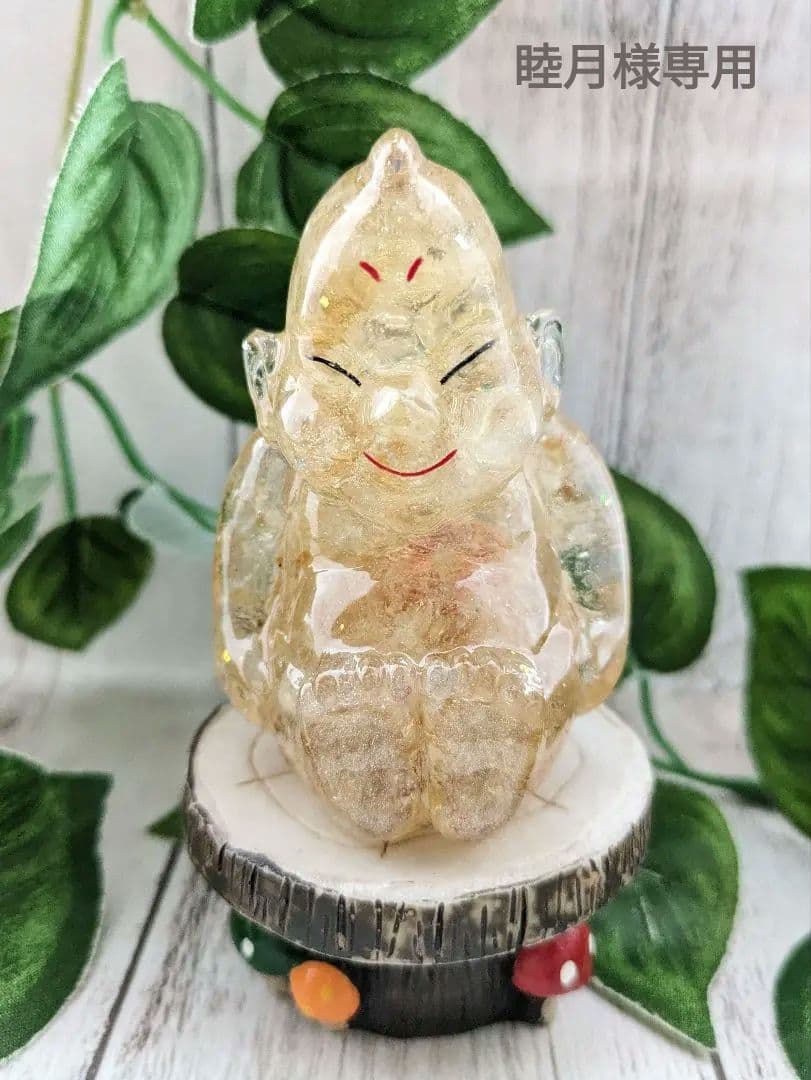 【睦月】シトリンのビリケンさん形オルゴナイト☆他２点