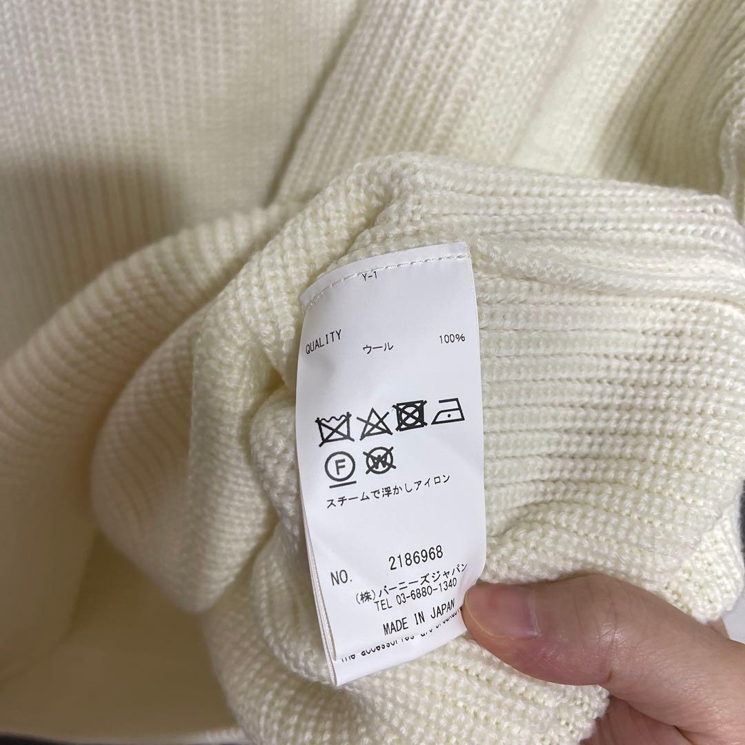 新品✨バーニーズニューヨーク　日本製　ウール100%　ニット　長袖　オフホワイト