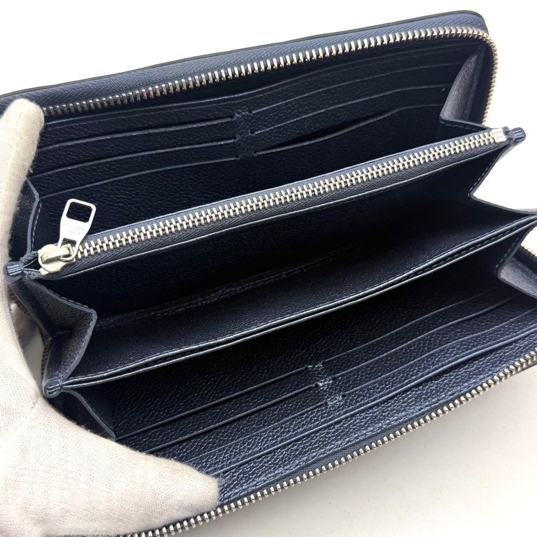 【極上美品】ルイヴィトン アンプラント ジッピーウォレット メタリックブルー