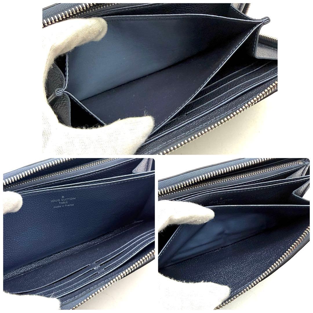 【極上美品】ルイヴィトン アンプラント ジッピーウォレット メタリックブルー