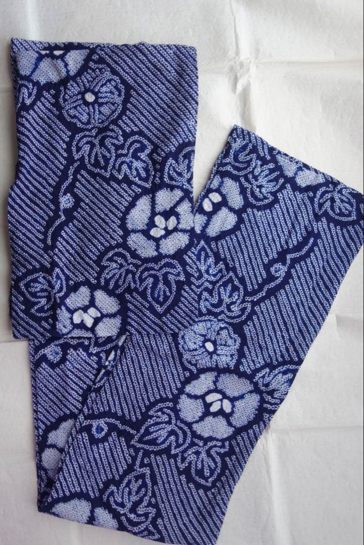 総絞り　有松絞り　浴衣　朝顔　レトロ