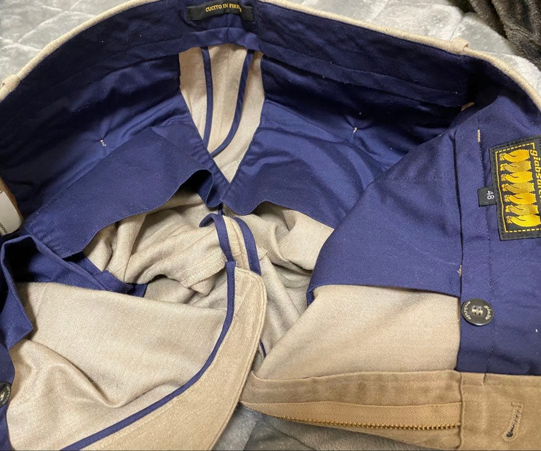 秋冬 giab's 1プリーツ カシミア混 パンツGOLD ジャブスアルキヴィオ