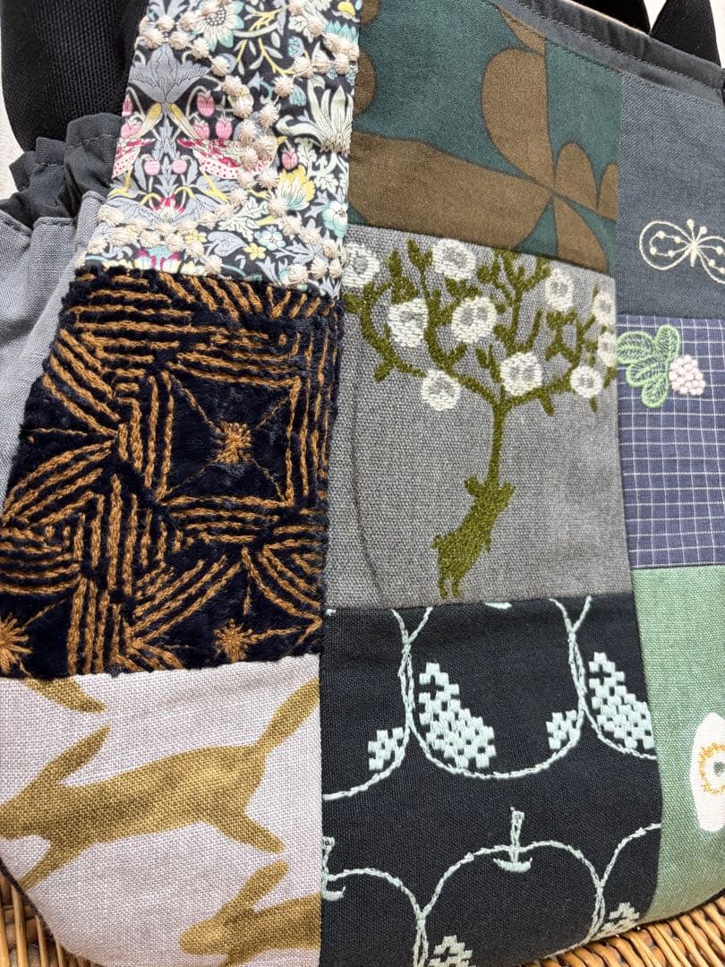 ミナペルホネン＊パッチギャザポケバッグ✂️ハンドメイド