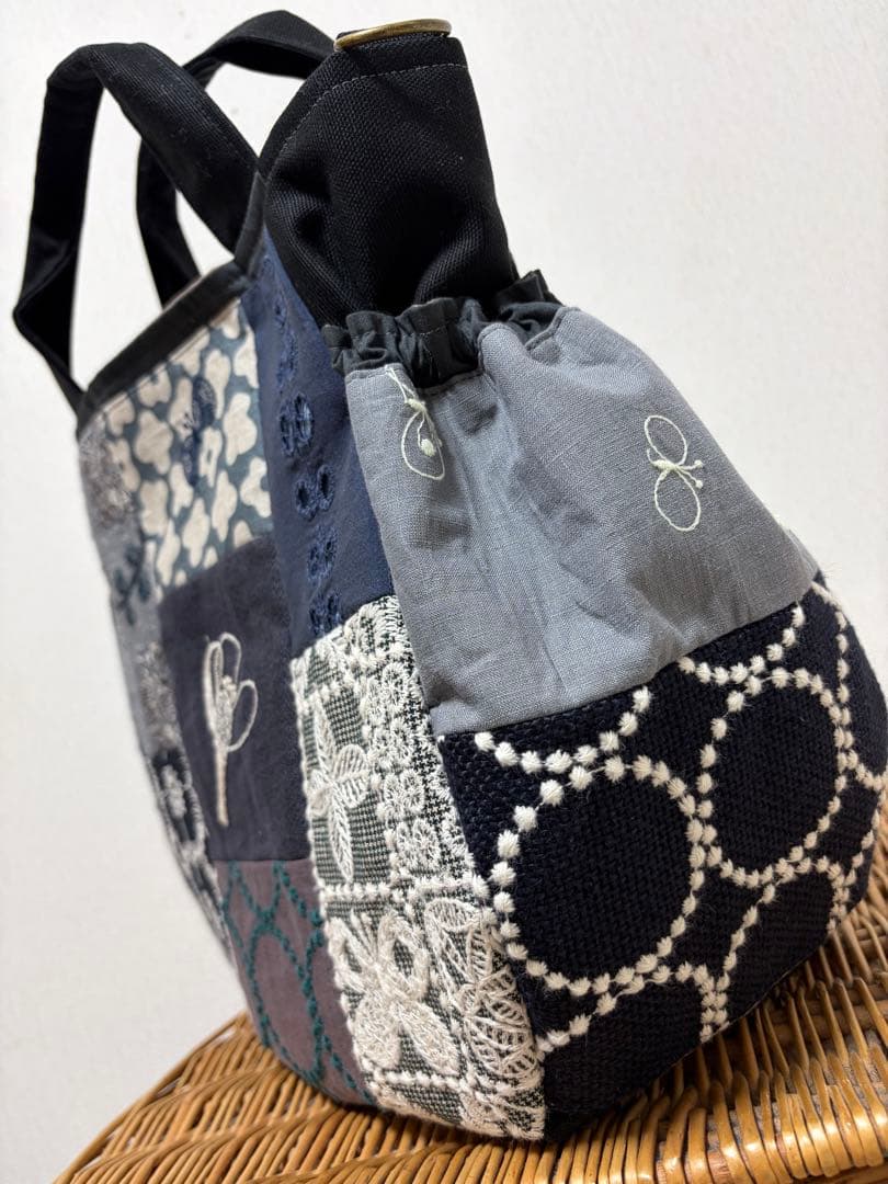 ミナペルホネン＊パッチギャザポケバッグ✂️ハンドメイド