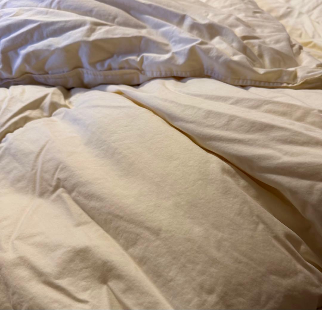 羽毛布団 セミダブル ホワイトグースダウン93% 二層立体キルト