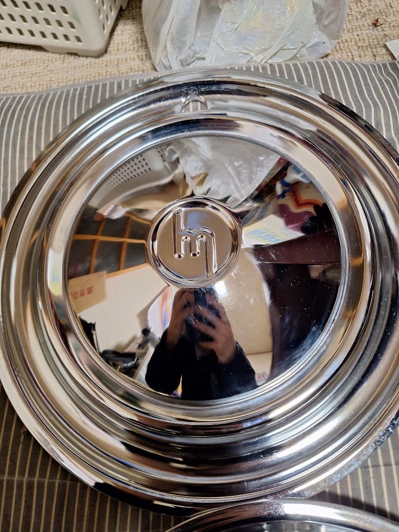 旧車 MAZDA ファミリア800 純正メッキスチールホイールカバー　4枚セット