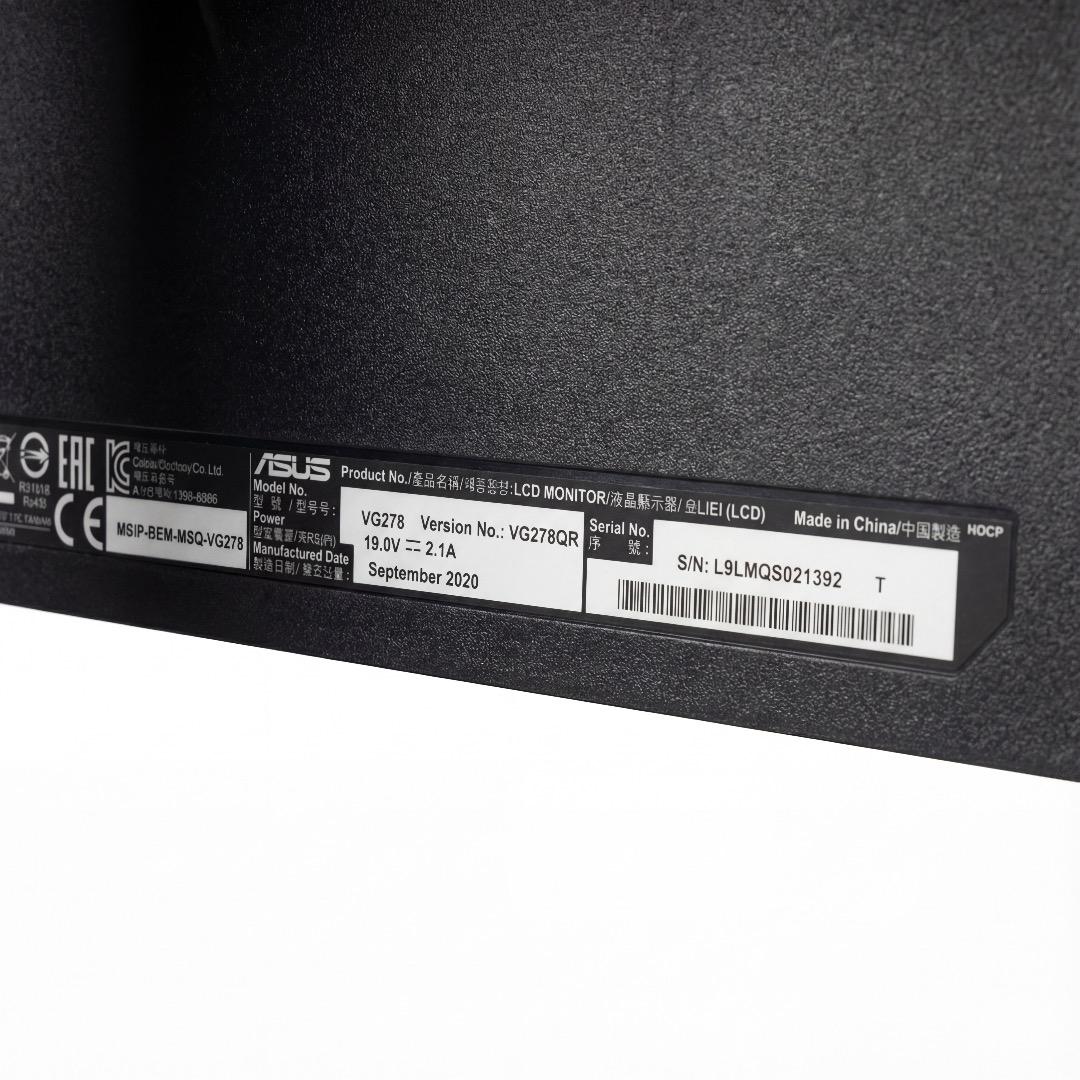 ASUS VG278QR 27インチ 165Hz ゲーミング