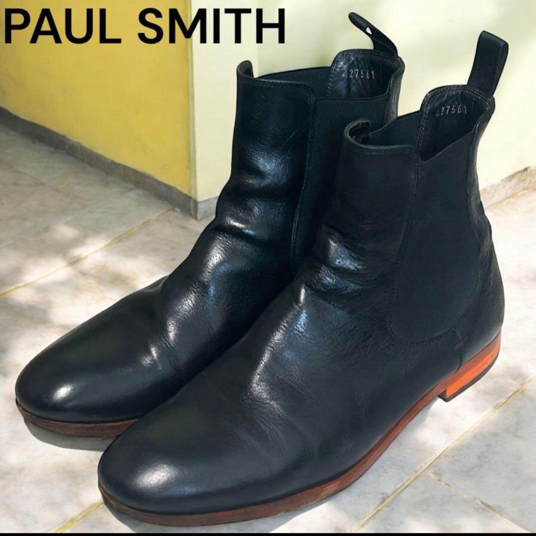 美品 ポールスミス レザーチェルシーブーツ ブラック24.5