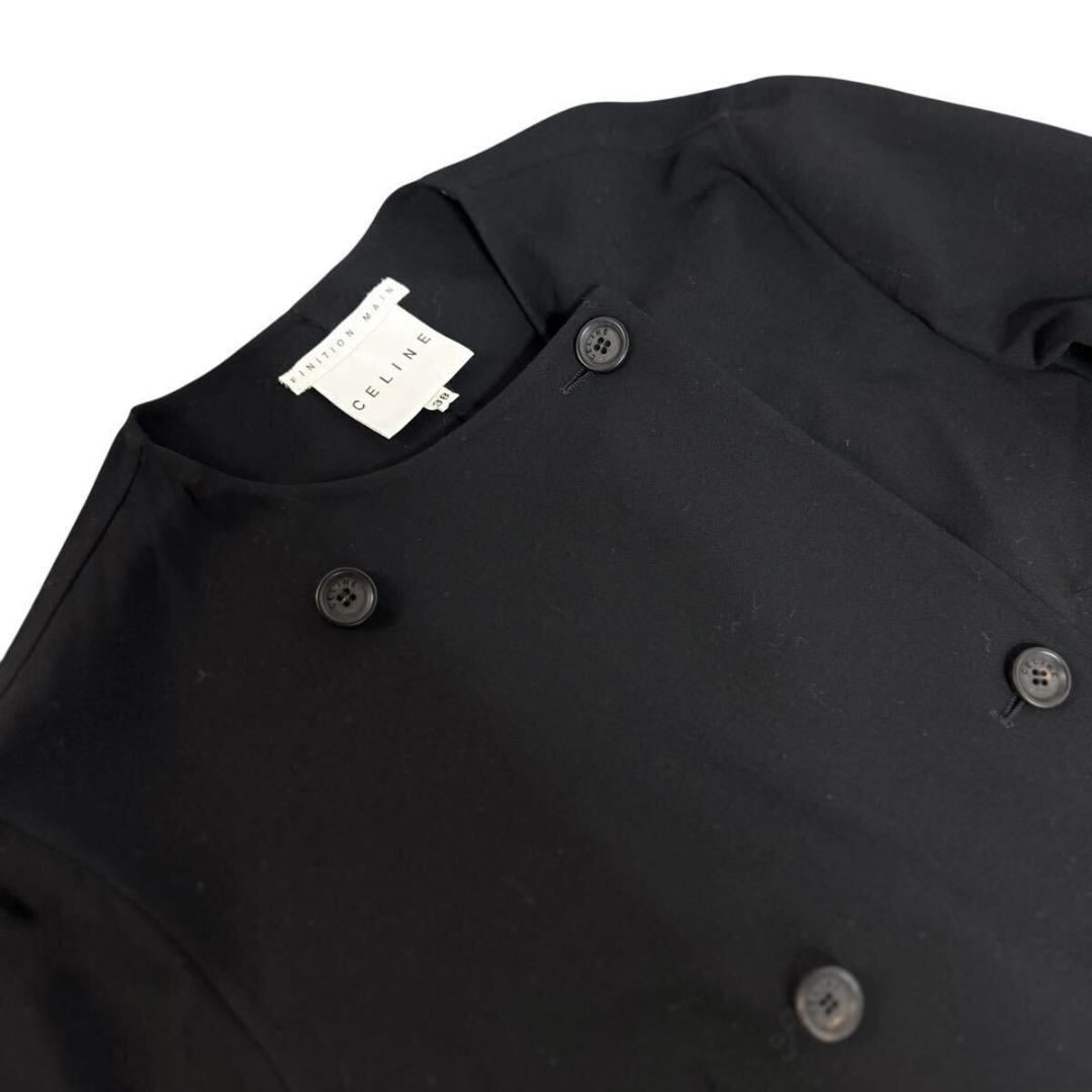 【美品】CELINE ウール ノーカラー ジャケット 38フランス製