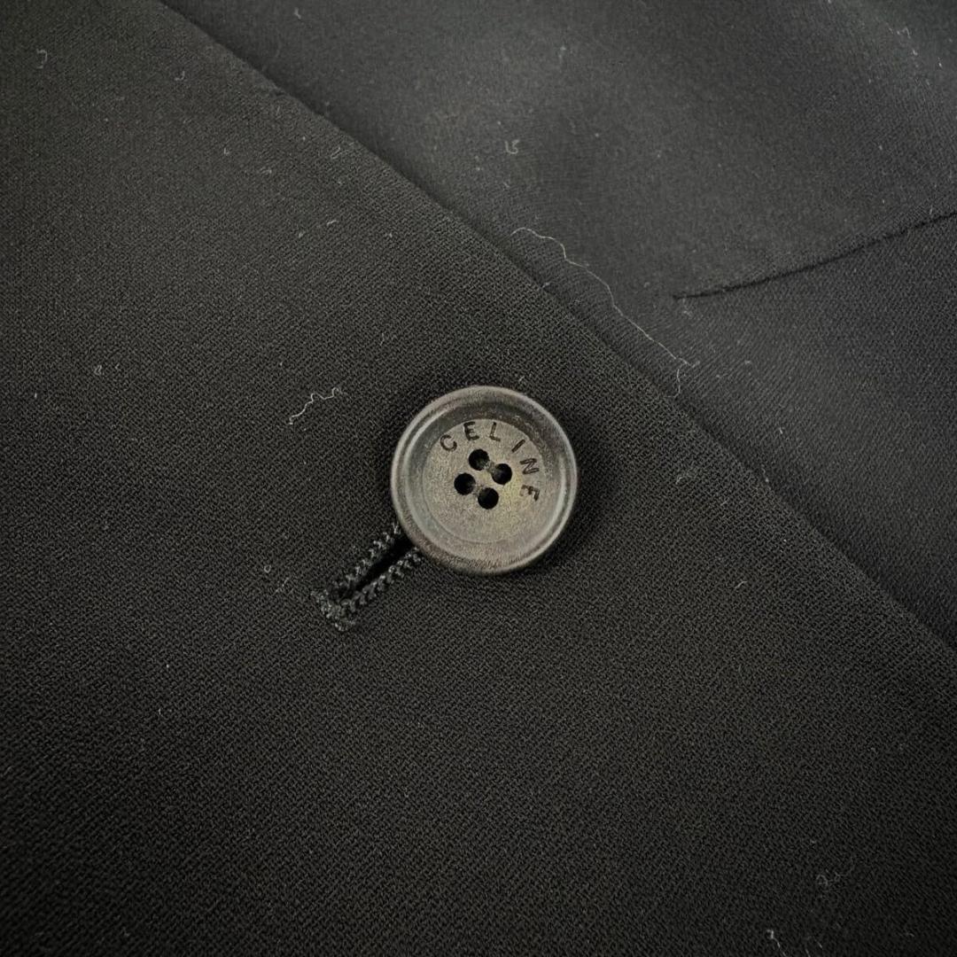 【美品】CELINE ウール ノーカラー ジャケット 38フランス製