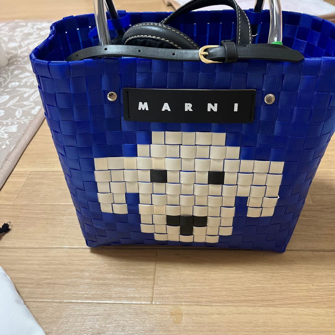 MARNI MARKET かごバッグ 青
