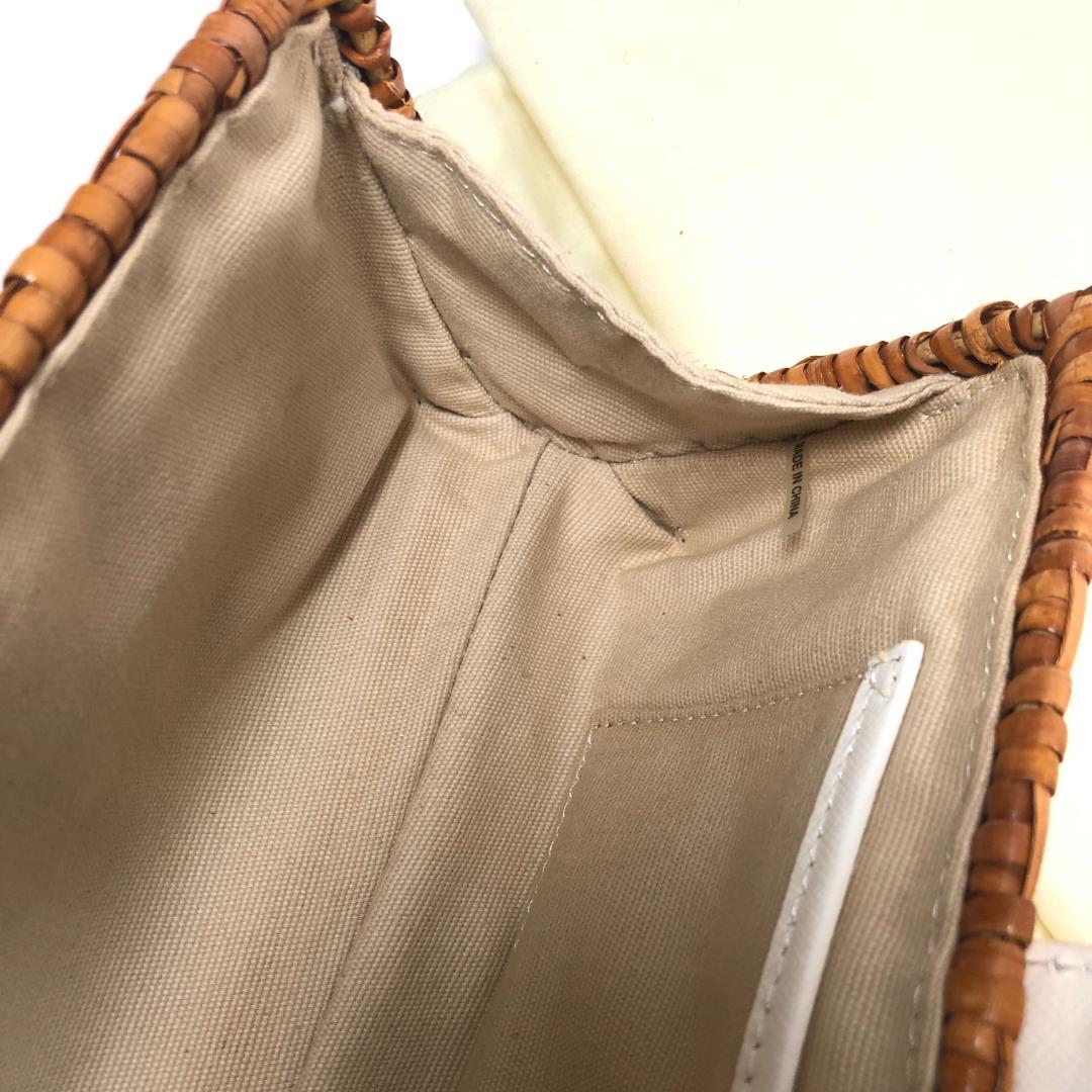 TORY BURCH クラッチバック　かごバッグ　ラタン　レザー　正規品