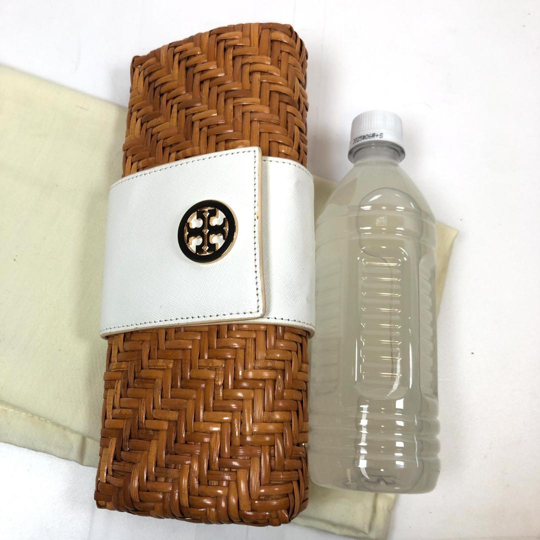 TORY BURCH クラッチバック　かごバッグ　ラタン　レザー　正規品