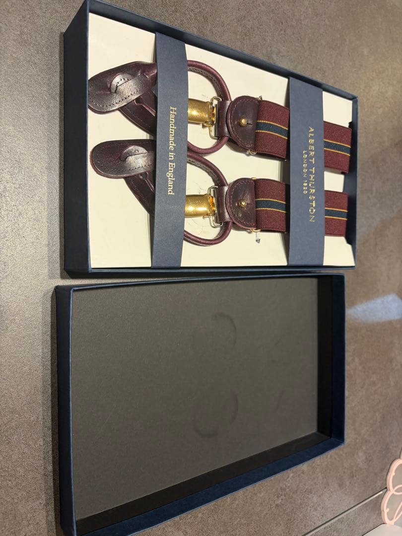  THURSTON サスペンダー バーガンディ