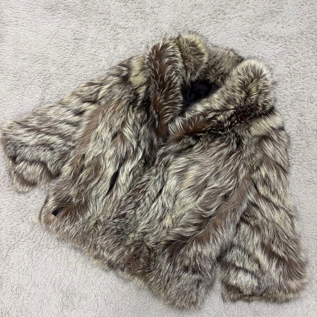 ✨高級✨ サガフォックス 毛皮コート シルバーフォックス 金サガ リアルファー