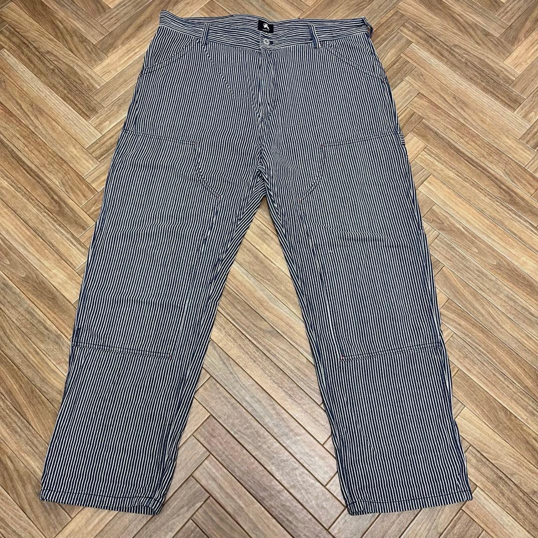 希少　STUSSY ヒッコリー柄　ペインターパンツ　ダブルニー　38インチ