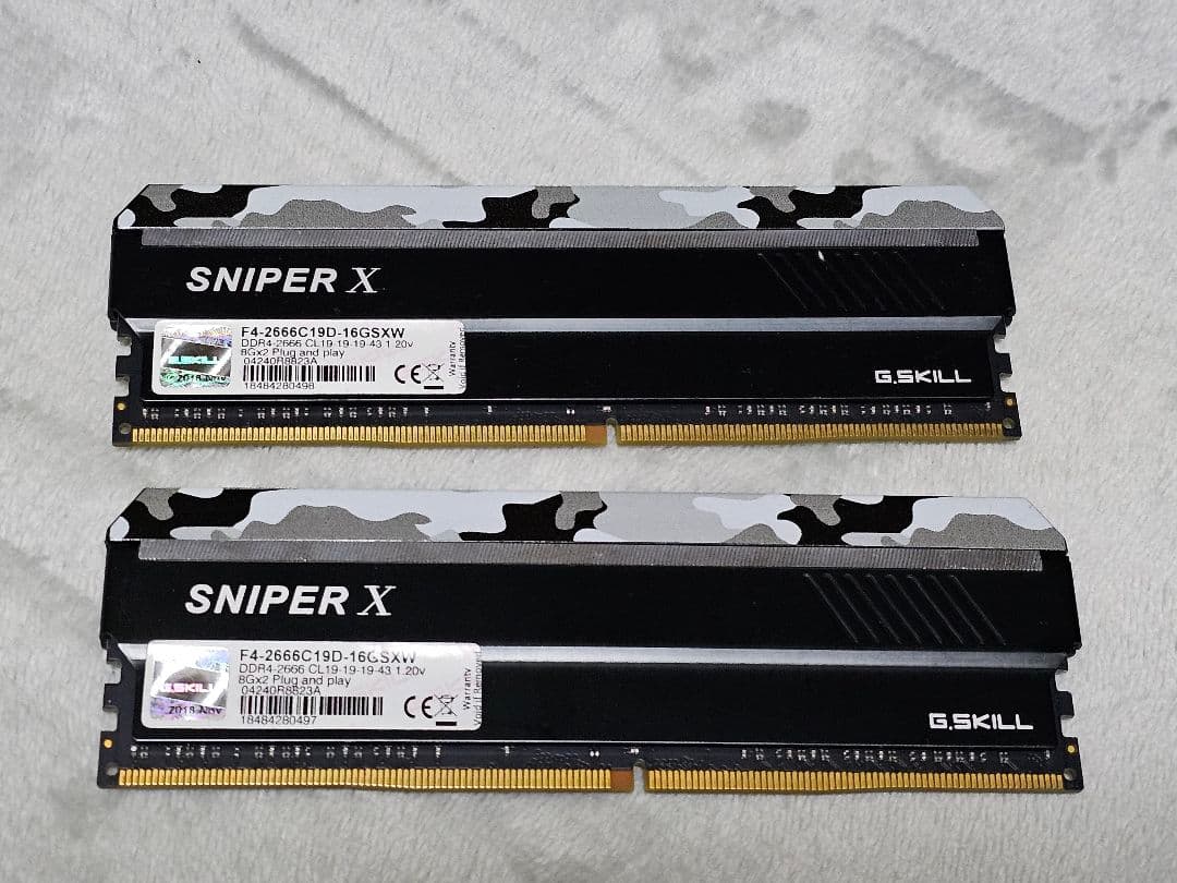 G.SKILL DDR4 8GB ×2 計 16GB 2666MHz