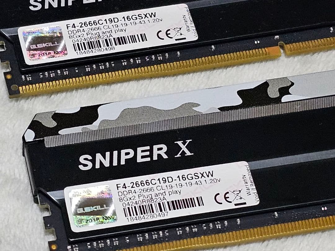 G.SKILL DDR4 8GB ×2 計 16GB 2666MHz