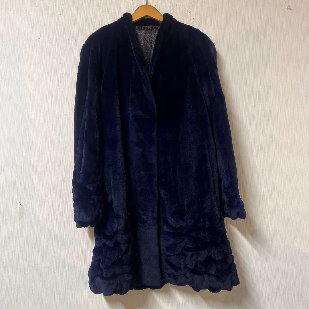 MG SABLE セーブルファーコート Lサイズ表記　紫 リアルファー