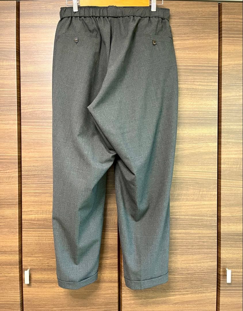 L チャコール SEE SEE WOOL WIDE SLACKS ウール sfc