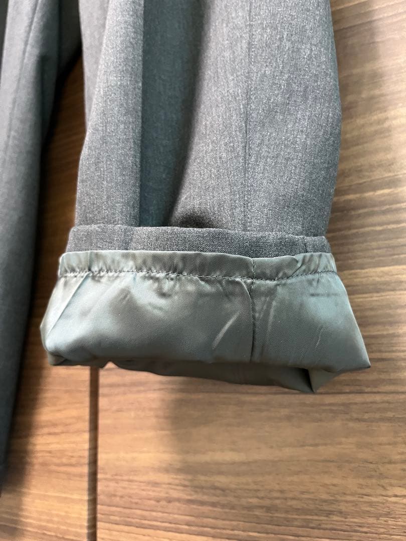 L チャコール SEE SEE WOOL WIDE SLACKS ウール sfc