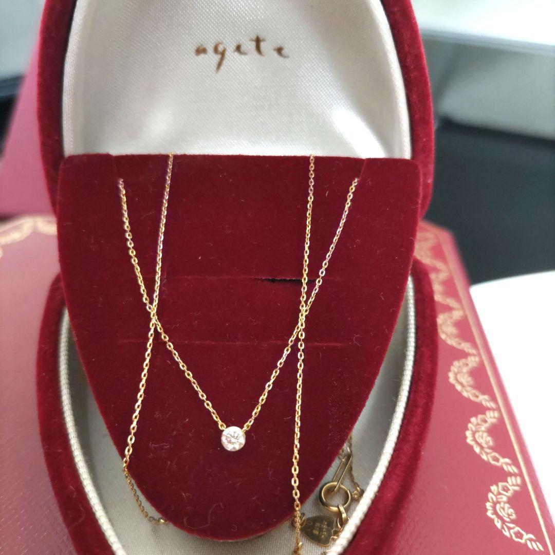 agete k18 ダイヤモンド　ネックレス