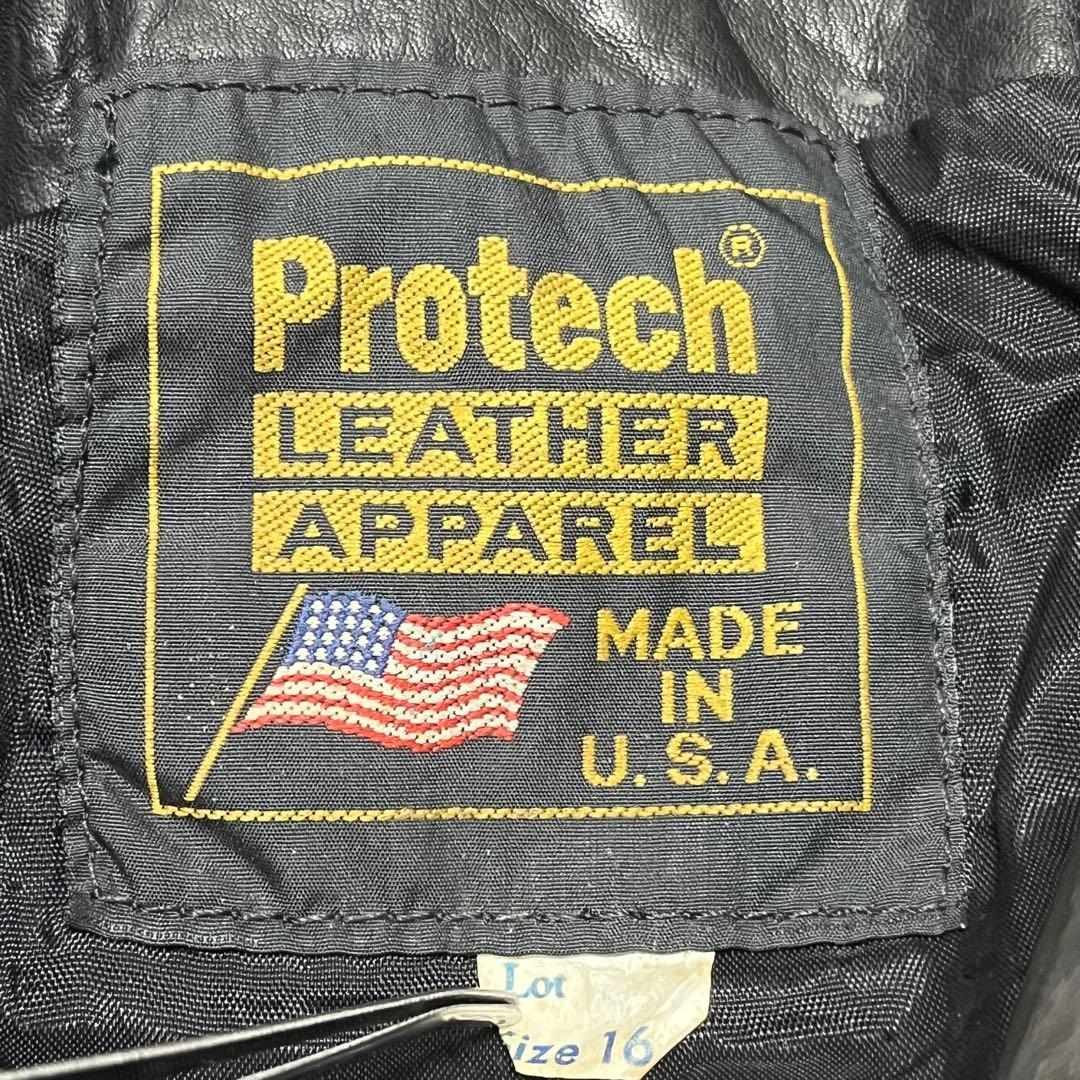 875 Protech製USA 薔薇×フリンジレザー 黒 コンチョ装飾 16