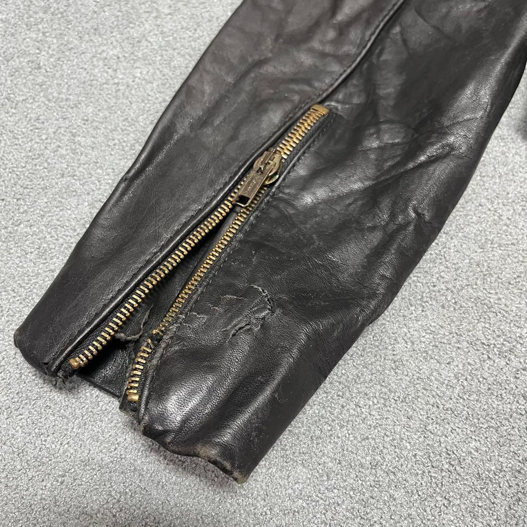 875 Protech製USA 薔薇×フリンジレザー 黒 コンチョ装飾 16