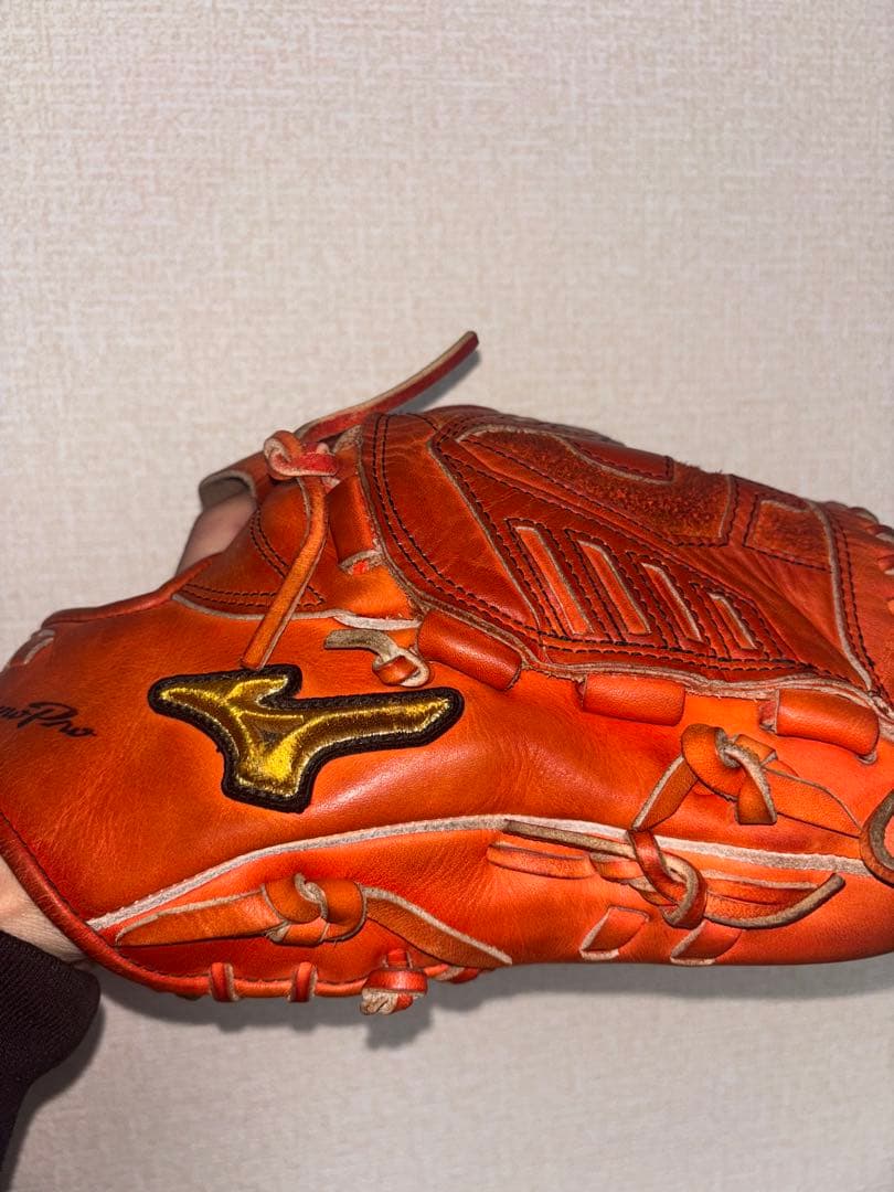 な*と様 ミズノプロ mizunopro 軟式グローブ オレンジ 投手用